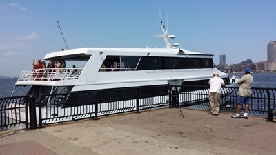 NY charter yacht 110 dockside